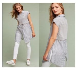 Anthropologie Postmark Londra Striped Layered Tunic